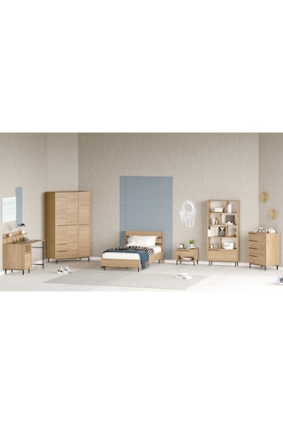 Robin Home Lidya Genç Odası Takımı 6'lı Set Sepet Kahverengi