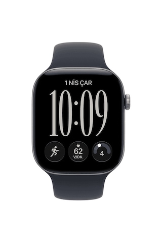 Apple Watch Series 12 Gps + Cellular 42MM - Uzay Grisi Alüminyum Kasa - Lacivert Spor Kordon - S/m Akıllı Saat (Distribütör Garantili)