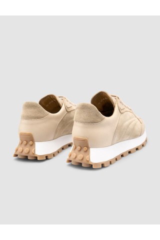 Cabani %100 Hakiki Deri Bej Kadın Sneaker Bej