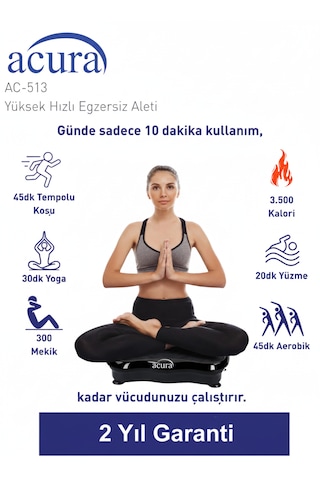 Ac-513 5 Programlı Bluetoothlu Yüksek Hızlı Egzersiz Aleti Siyah