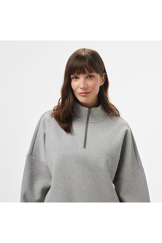 Vans Loose Mock Neck Kadın Gri Sweatshirt Cement Heather