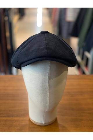 Peaky Blinders Tarz İngiliz Model Kaşe Kumaş Kasket Şapka Lacivert