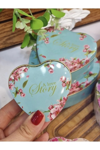 Kalpli Kutu 3 Farklı Boy Hediye Kutusu Sevgililer Günü Hediye Kutusu A Love Story Yeşil