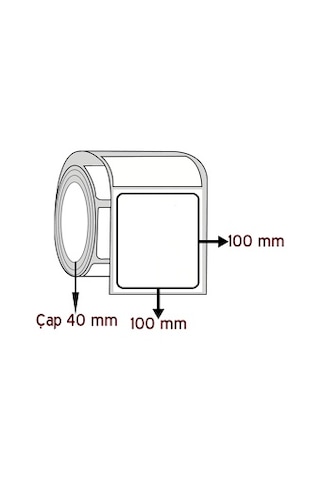 100x100 Barkod Etiketi 1 Rulo 500 Sarım Eko Termal