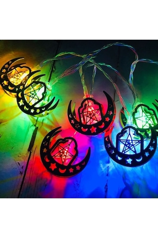 Tongxida 3m 20 Led Ramazan Bayramı Yıldız Ay Işık Dizisi Festival Dekorasyon Lambaları Renkli Işık Diğer