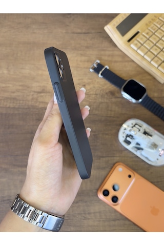 İphone 12 Uyumlu Süper İnce Mat Ultra Thin Silikon Kılıf Siyah
