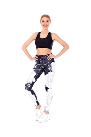 B-02 Baskılı Tayt Çok Renkli