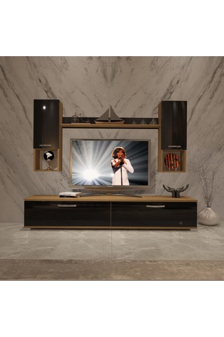 Decoraktiv Eko 5da Mdf Std Tv Ünitesi Tv Sehpası Pera - Siyah