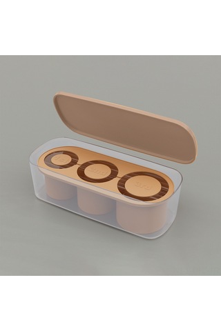 Dofolink Gıda Seviyesi Silikon Buz Kalıbı - Kapaklı 3 Boş Silindir Şekli, Yavaş Erime, Kolay Çıkarım - Kahverengi Çok Renkli