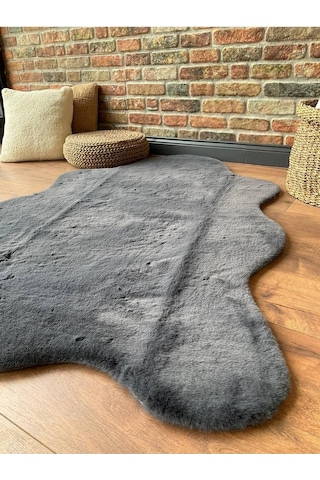 Saraz Halı Tavşan Tüyü Post Peluş Ultra Yumuşak Post Puffy Antrasit