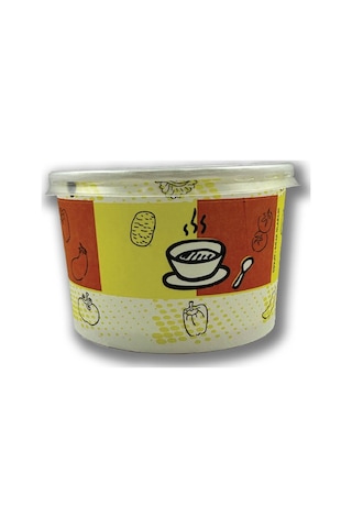 Kağıt-karton Çorba Kâsesi 16 Oz Şeffaf Kapaklı 50 Adet