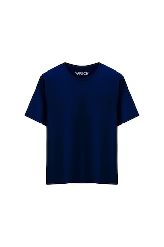 Rich Erkek 3 Lü Paket %100 Pamuk Oversize Tişört Basic Bisiklet Yaka Kısa Kollu T-shirt Lacivert