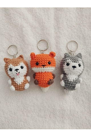 Amigurumi Oyuncak Anahtarlıklar 3 Adetli 6-7 Cm