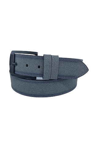 Süzer Deri Gri Suni Deri Çift Dikişli 4.5 Cm. Genişlik Unisex Spor Kemer - 4515-11 Gri