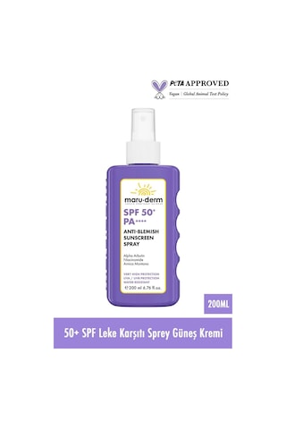 Maruderm Spf 50+ Leke Karşıtı Vücut Güneş Kremi Spreyi 200 Ml
