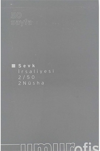 Sevk Irsaliyesi 50 Sayfa 2 Nüsha A5 Otokopili 6 Adet