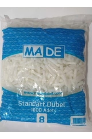 Made Plastik Dübel Beyaz 8Mm 1000