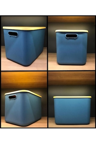 Bayev 2 Adet 21 Lt Storage 1 Adet Yeşil Ve 1 Adet Gri Çok Amaçlı Dolap Içi Düzenleyici Kutu Mavi