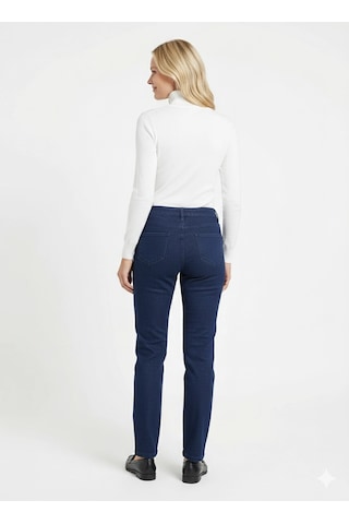 Moda Berray 25-p-005 Cebi Taş Baskılı Yuksel Bel Dar Paça Kot Pantolon Mavi
