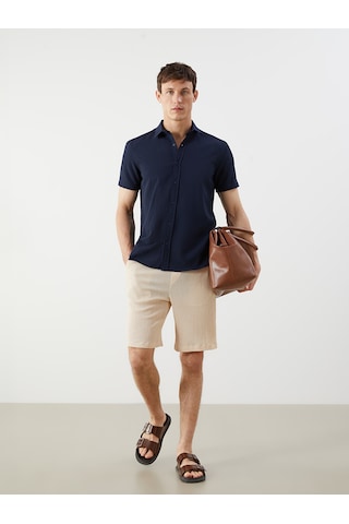 Lcw Vision Bej Regular Fit Dokulu Erkek Şort