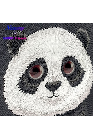 Samsung Uyumlu Galaxy S25 Ultra Magsafe 3d Gerçek Nakışlı Kabartma Detaylı Big Eyes Panda Kılıf Şeffaf