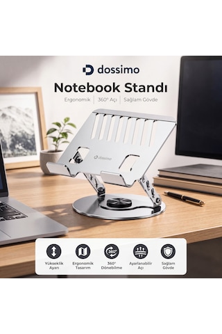 Laptop Notebook Tablet İçin Metal Stand Ayarlanabilen 360 Derece Dönebilen Ergonomik