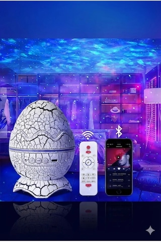 Bluetooth Hoparlörlü Rgb Gece Lambası Dinazor Yumurtası Işıklı, Uzaktan Kumandalı Dekor Lamba Belirtilmemis
