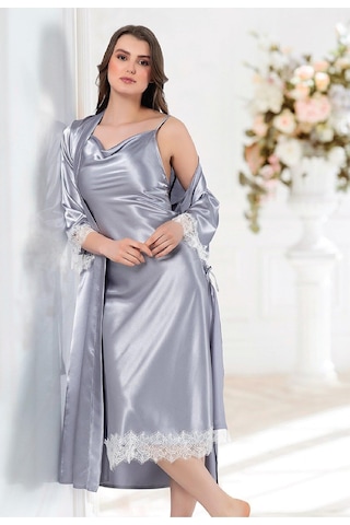 FAAL DANTEL DEGAJE YAKA SATEN SABAHLIK GECELİK TAKIM 2601