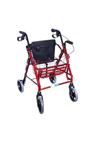 Ayak Pedallı Alüminyum Frenli Rolatör Yürüteç - Tekerlekli Sandalye Gibi Kullanma İmkanı