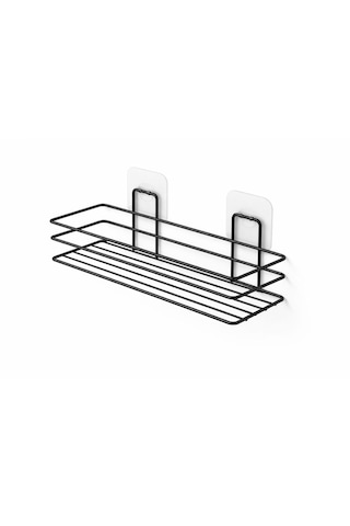 Dyrıs Siyah Metal Duş Rafı 29 Cm Vakumlu Yapışkanlı Banyo Şampuanlık Organizer