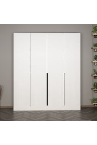 Minar Kale 210 Cm 4 Kapaklı 2b Raf Portmanto Byz Mbr Çizgili Byz