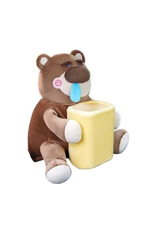 Createtech Yumuşak Peluş Çöp Kovası Ayı Desenli Oturma Kutusu Homyl Diğer