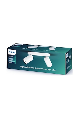 Philips myLiving Pongee Tavan/Duvar 2'li Beyaz Spot Lamba GU10 Duy (Ampul birlikte verilmez)