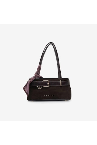 Süet Kahve Omuz Çantası Kadın Sısley Sly 471 Sisley Kahverengi