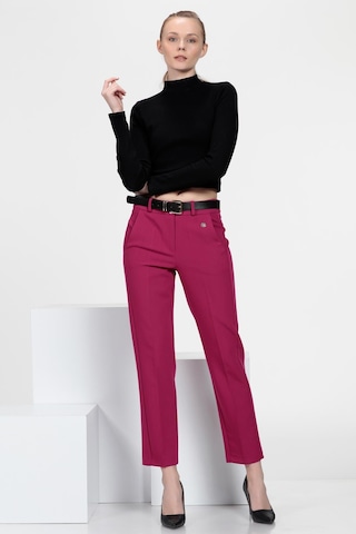 Cepli Cigarette Fit Pantolon Fuşya
