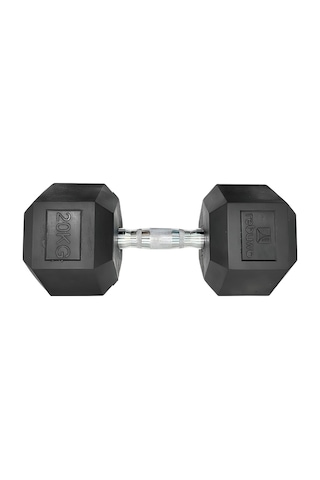 Rebuwo 20 KG 1 Adet Hex Dambıl Kauçuk Altıgen Dambıl Hex Dumbbell