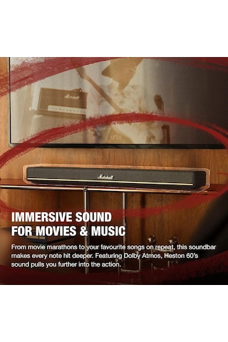 Heston 60 Black Dolby Atmos Soundbar, Wireless Subwoofer