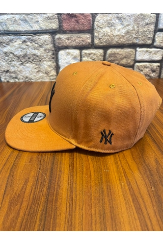 Hamze Ny Newyork Nakışlı Hiphop Snapback Rapper Drip Şapka Cap Taba
