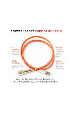 3 Metre Sc-lc Mm Om2 50/125 Dx Patch Kablo Patch Cord 10 Adet