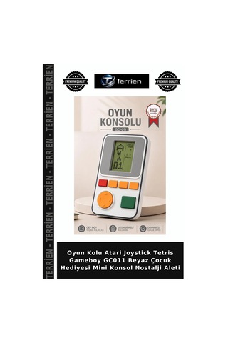 Oyun Kolu Atari Joystick Tetris Gameboy Gc011 Beyaz Çocuk Hediyesi Mini Konsol Nostalji Aleti