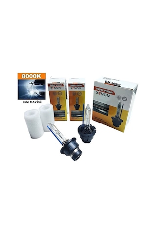 D2s HID Xenon Far Ampulü 12V/35W 8000K Buz Mavi 2 Adet