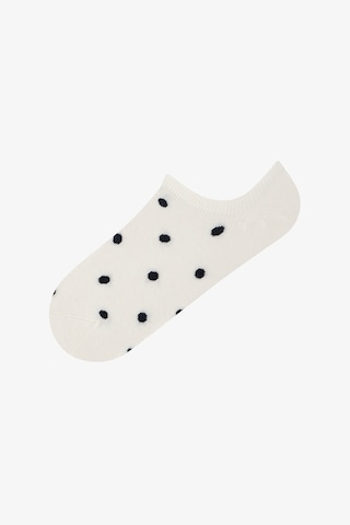 Penti 3 Çift Burun Dikişsiz Pamuklu Renkli Puantiye Desenli Sneaker Çorap Siyah Beyaz