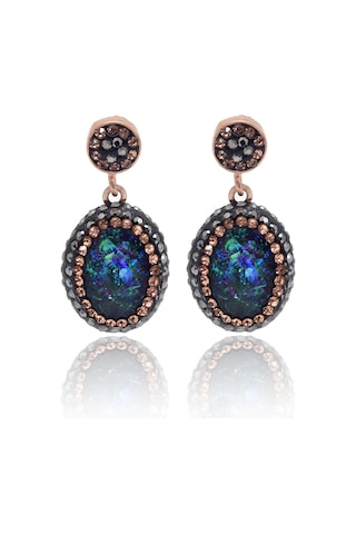 Mistik Topaz Ve Swarovski Taşlı 925 Ayar Gümüş Kadın Üçlü Set 201025577