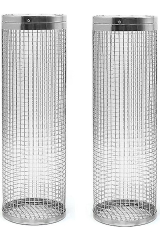 2'li Tekerlekli Izgara Sepetleri - En Üst Düzey Yuvarlak Paslanmaz Çelik Izgara Filesi Haz