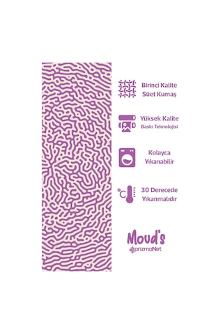 Alley Desenli Yuvarlak Süet Dertsiz Masa Örtüsü Mor