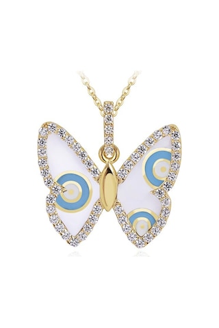 Diamond Line - Gülaylar - Sarı Altın 14 Ayar Kelebek Kolye Standart N11.23818