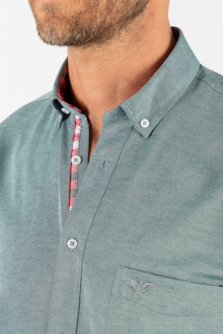 Tudors Klasik Fit Rahat Kesim Poplin Oxford Erkek Gömlek-23445 Yeşil