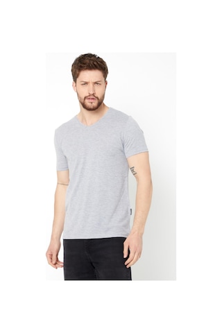 Erkek Çok Renkli T- Shirt Regular Fit Rahat Kesim V Yaka 5'li Basic Tişört Paketi