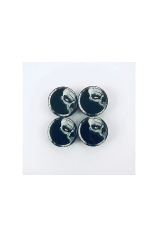 Trobus Jant Göbek Kapağı Kuru Kafa Ghost Damla Geçmeli 4'lü Set 55/58 Mm Siyah