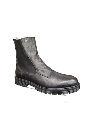 Marcomen 16226-5 Kalın Taban Lastikli Chelsi Deri Erkek Bot Siyah